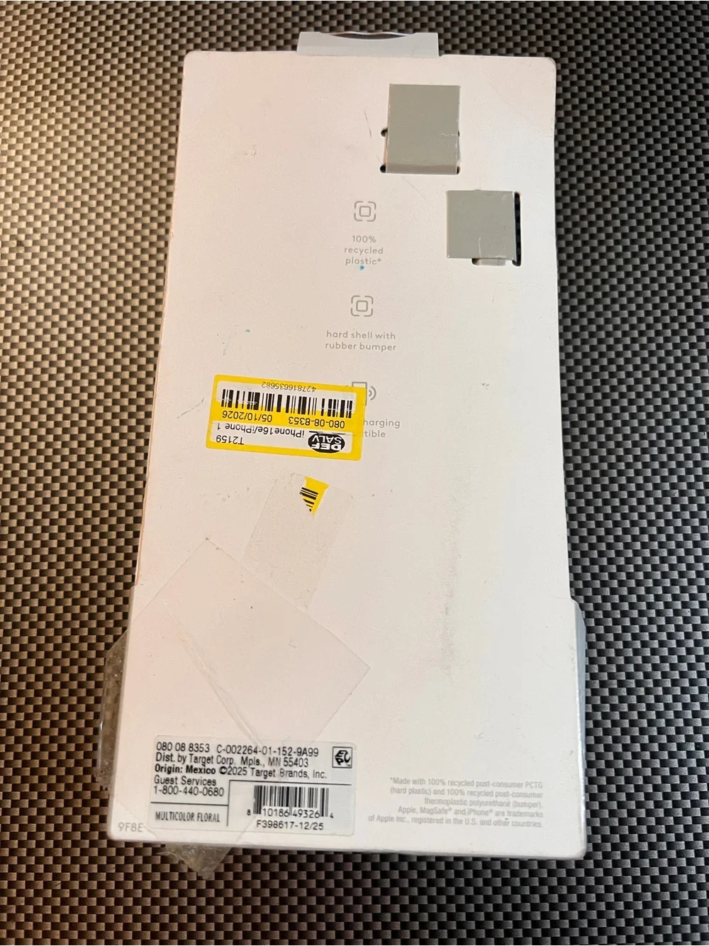 NWT Floral Clear MagSafe-Compatible Phone Case for iPhone 16e, 15, 14, 13